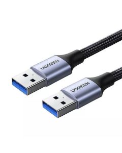 كابل USB-A ذكر إلى USB-A ذكر USB 3.0 من UGREEN مع غلاف من الألومنيوم مضفر بطول 2 متر (أسود) 80791-US373