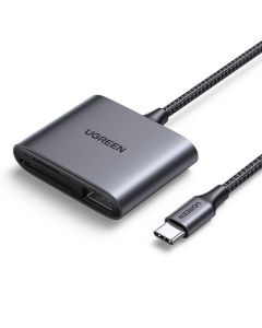 يوجرين - قارئ بطاقات الذاكرة USB-C إلى SD/TF + USB 2.0 80798-CM387