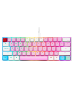 لوحة مفاتيح صغيرة احترافية من GAMERTEK GK60 - حلوى القطن